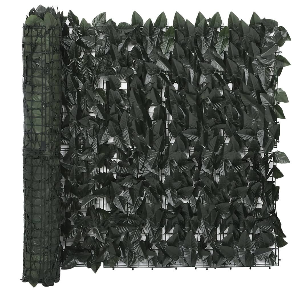 Balkona aizslietnis vidaXL, 500x75 cm, tumši zaļš cena un informācija | Saulessargi, markīzes un statīvi | 220.lv