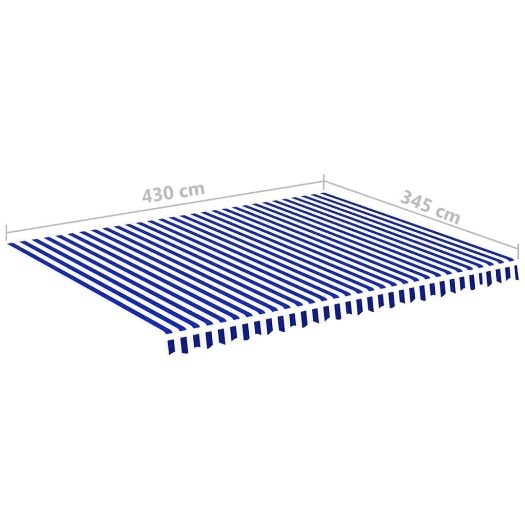 Nojumes maiņas jumts vidaXL, 4.5x3.5 m, zils ar baltu cena un informācija | Saulessargi, markīzes un statīvi | 220.lv