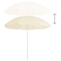 Dārza saulessargs ar tērauda kātu vidaXL, 180 cm, smilšu krāsā цена и информация | Зонты, маркизы, стойки | 220.lv