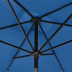 Saulessargs ar LED un tērauda kātu vidaXL, 2x3 m, debeszils cena un informācija | Saulessargi, markīzes un statīvi | 220.lv