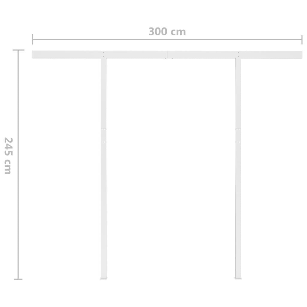 Izvelkama manuāla markīze ar LED vidaXL, 3,5x2,5 m, antracītpelēka цена и информация | Saulessargi, markīzes un statīvi | 220.lv