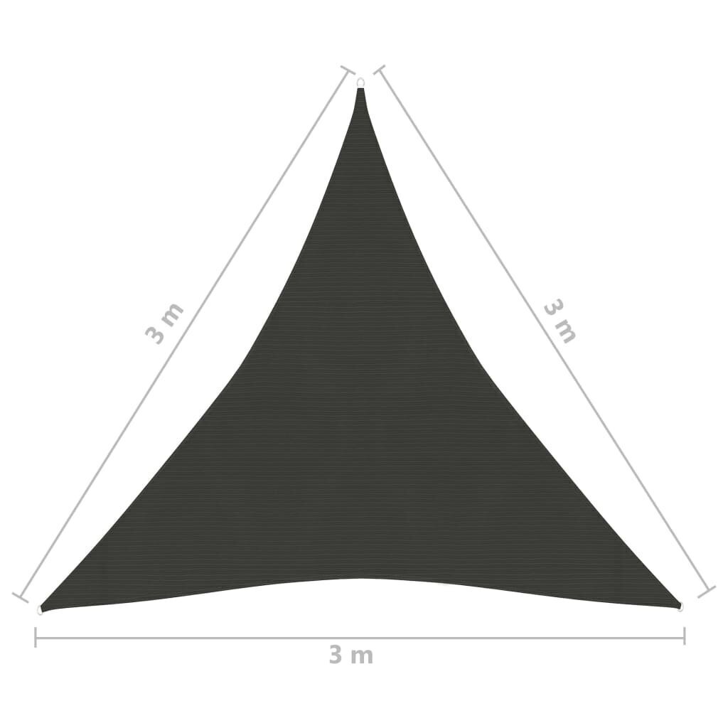 vidaXL saulessargs, 160 g/m², antracītpelēks, 3x3x3 m, HDPE cena un informācija | Saulessargi, markīzes un statīvi | 220.lv