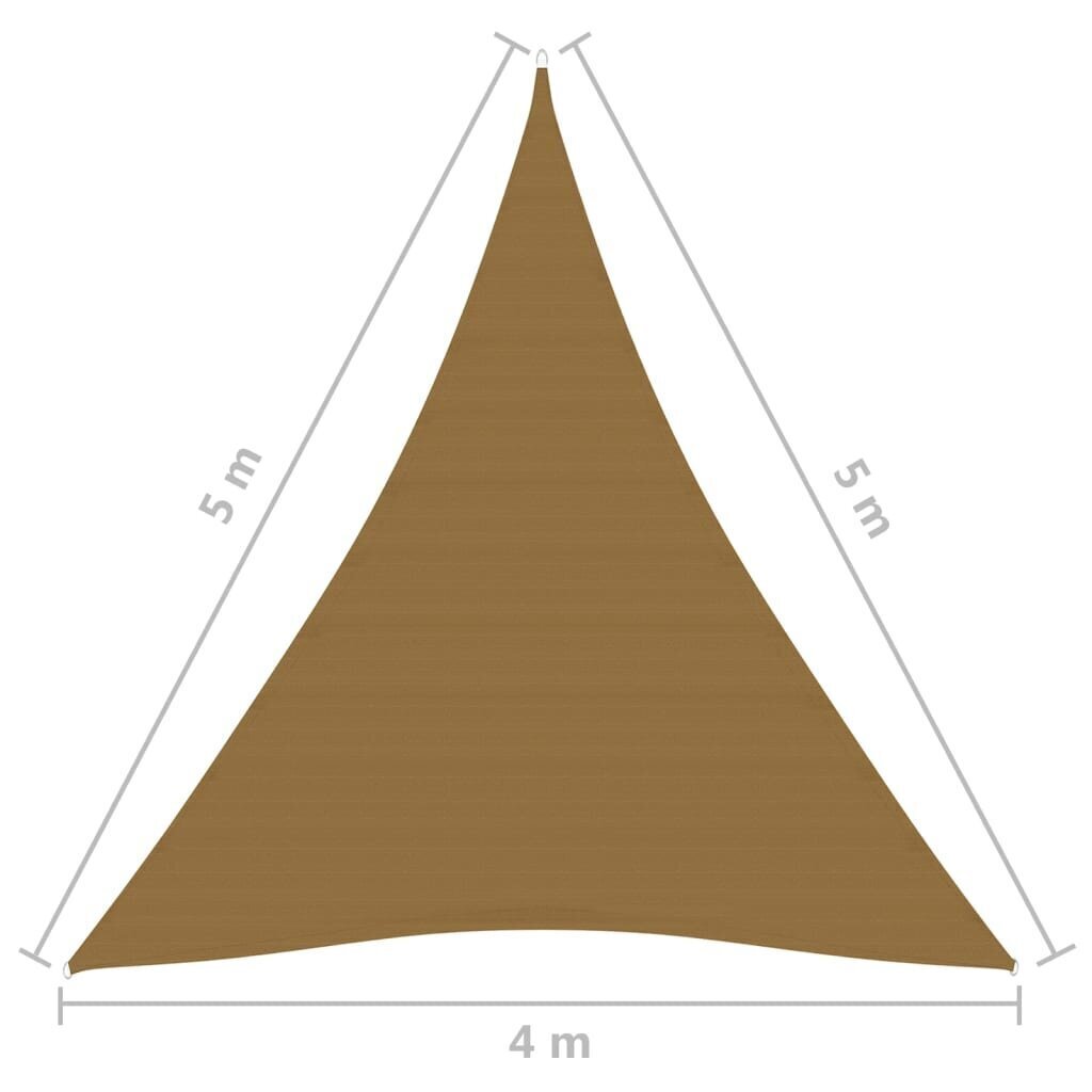 vidaXL saulessargs, 160 g/m², pelēkbrūns, 4x5x5 m, HDPE cena un informācija | Saulessargi, markīzes un statīvi | 220.lv