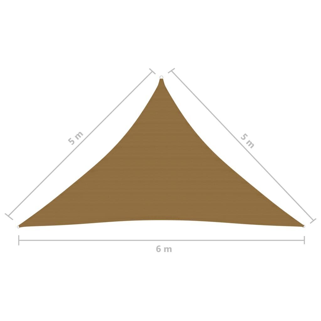 vidaXL saulessargs, 160 g/m², pelēkbrūns, 5x5x6 m, HDPE cena un informācija | Saulessargi, markīzes un statīvi | 220.lv