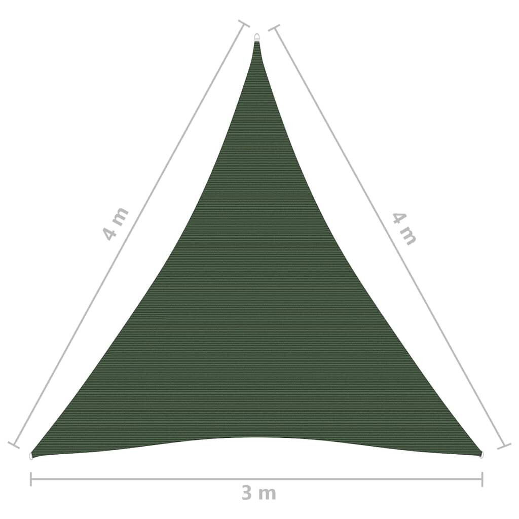 vidaXL saulessargs, 160 g/m², tumši zaļš, 3x4x4 m, HDPE cena un informācija | Saulessargi, markīzes un statīvi | 220.lv