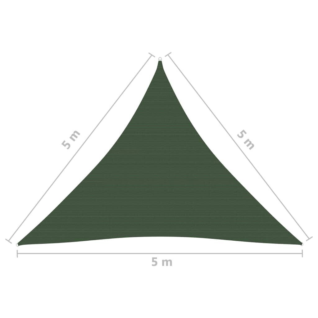 vidaXL saulessargs, 160 g/m², tumši zaļš, 5x5x5 m, HDPE цена и информация | Saulessargi, markīzes un statīvi | 220.lv