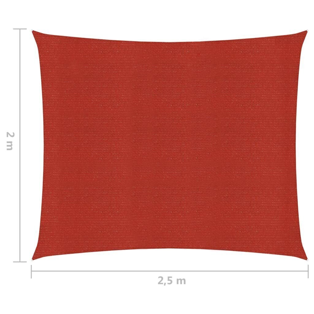 vidaXL saulessargs, 160 g/m², sarkans, 2x2,5 m, HDPE цена и информация | Saulessargi, markīzes un statīvi | 220.lv
