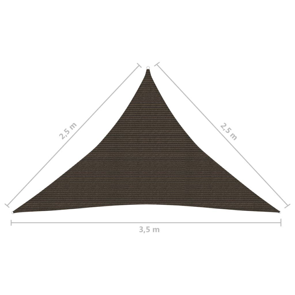 vidaXL saulessargs, 160 g/m², brūns, 2,5x2,5x3,5 m, HDPE cena un informācija | Saulessargi, markīzes un statīvi | 220.lv