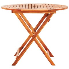 vidaXL dārza galds, salokāms, Ø90x75 cm, eikalipta masīvkoks cena un informācija | Dārza galdi | 220.lv