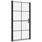 vidaXL dušas durvis, rūdīts stikls, 100x178 cm, melnas цена и информация | Dušas durvis, dušas sienas | 220.lv