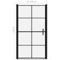 vidaXL dušas durvis, rūdīts stikls, 100x178 cm, melnas cena un informācija | Dušas durvis, dušas sienas | 220.lv