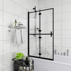 vidaXL salokāma dušas kabīne, ESG, 100x140 cm, melna cena un informācija | Dušas durvis, dušas sienas | 220.lv