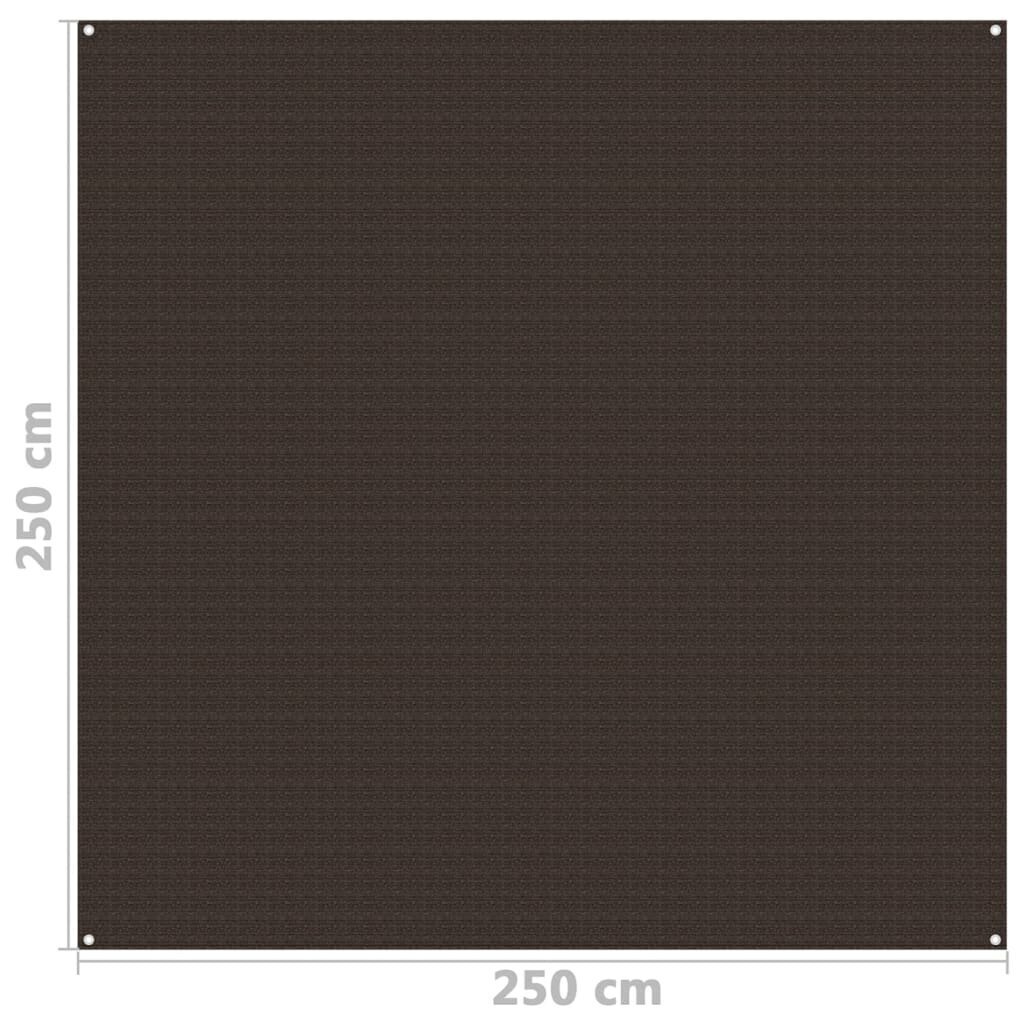 vidaXL telts paklājs, 250x250 cm, brūns cena un informācija | Tūrisma matrači un paklājiņi | 220.lv