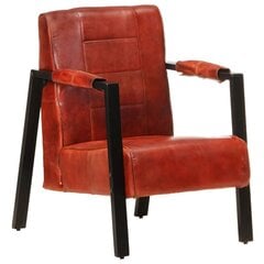 vidaXL atpūtas krēsls, 60x80x87 cm, tumši brūna dabīga kazas āda cena un informācija | Atpūtas krēsli | 220.lv