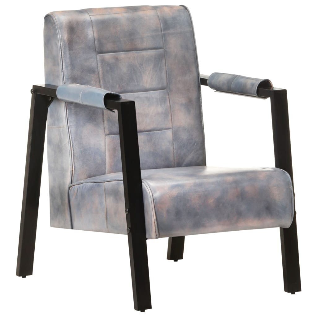 vidaXL atpūtas krēsls, 60x80x87 cm, pelēka dabīgā kazas āda cena un informācija | Atpūtas krēsli | 220.lv