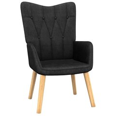 vidaXL atpūtas krēsls ar kāju balstu, melns audums цена и информация | Кресла в гостиную | 220.lv