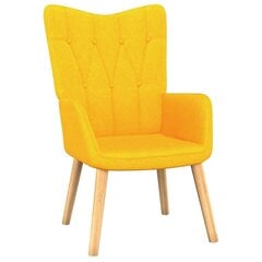 vidaXL atpūtas krēsls ar kāju balstu, sinepju dzeltens audums цена и информация | Кресла в гостиную | 220.lv