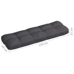 vidaXL palešu dīvāna matracis, 120x40x10 cm, antracītpelēks cena un informācija | Krēslu paliktņi | 220.lv