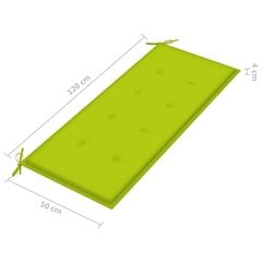 Dārza sola matracis vidaXL, 120x50x4 cm, spilgti zaļš cena un informācija | Krēslu paliktņi | 220.lv