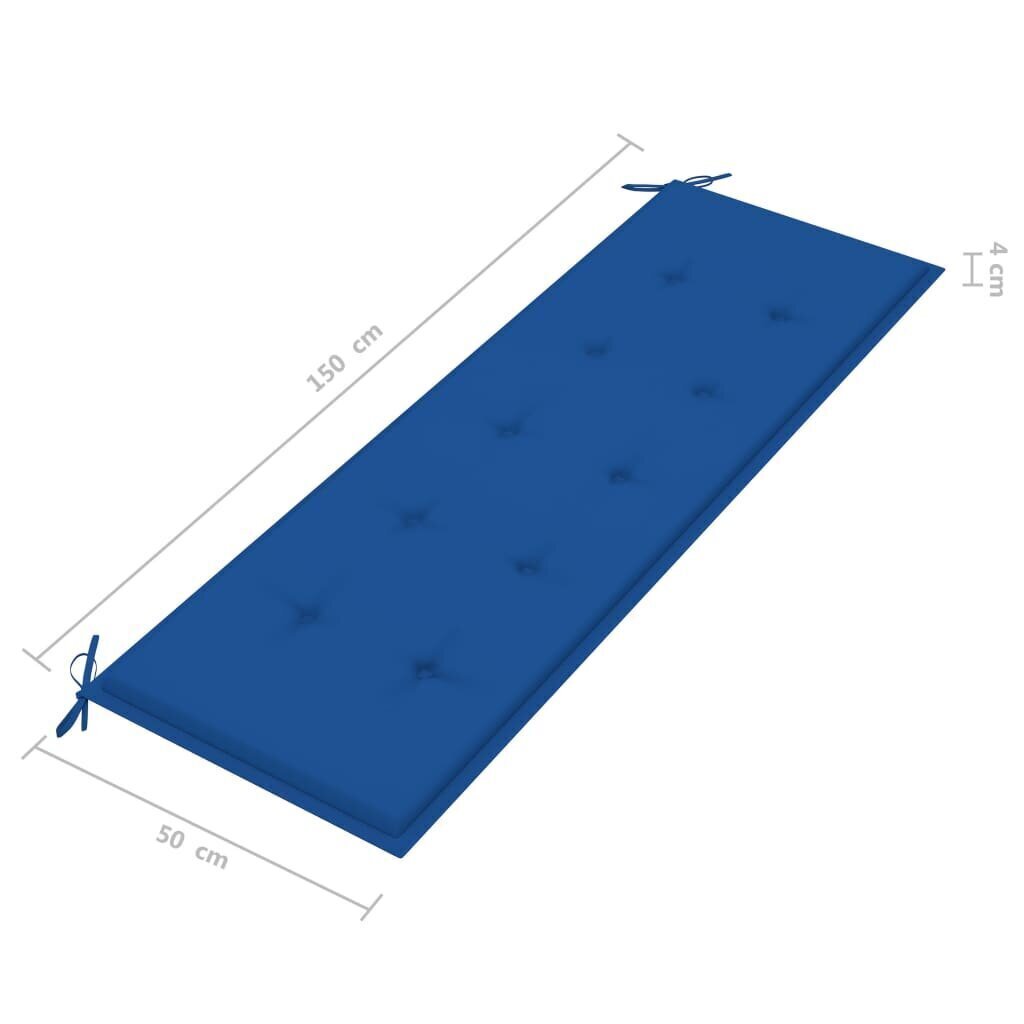 Dārza sola matracis vidaXL, 150x50x4 cm, koši zils cena un informācija | Krēslu paliktņi | 220.lv