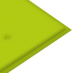 Dārza sola matracis vidaXL, 180x50x4 cm, spilgti zaļš cena un informācija | Krēslu paliktņi | 220.lv