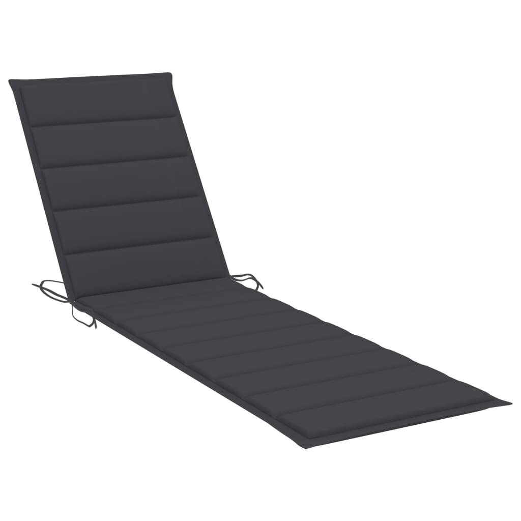 Sauļošanās krēsla matracis vidaXL, 200x50x4 cm, antracītpelēks cena un informācija | Krēslu paliktņi | 220.lv