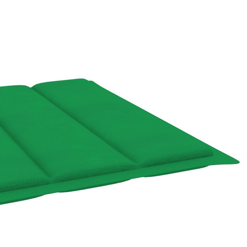 Sauļošanās krēsla matracis vidaXL, 200x60x4 cm, zaļš cena un informācija | Krēslu paliktņi | 220.lv