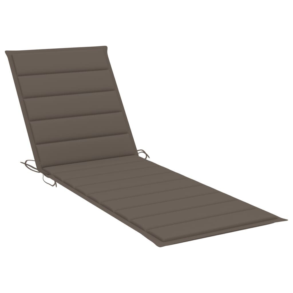 Sauļošanās krēsla matracis vidaXL, 200x60x4 cm, pelēkbrūns cena un informācija | Krēslu paliktņi | 220.lv