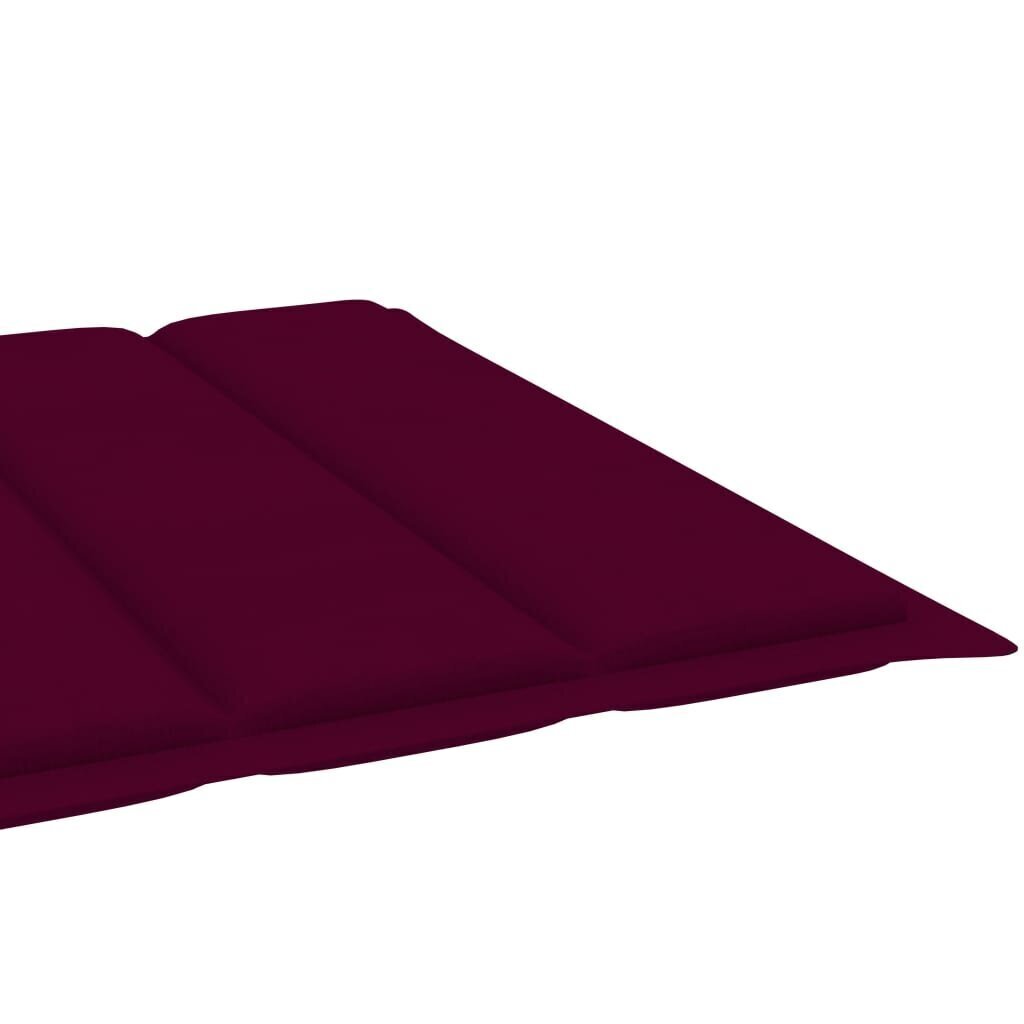 Sauļošanās krēsla matracis vidaXL, 200x60x4 cm, vīnsarkans cena un informācija | Krēslu paliktņi | 220.lv