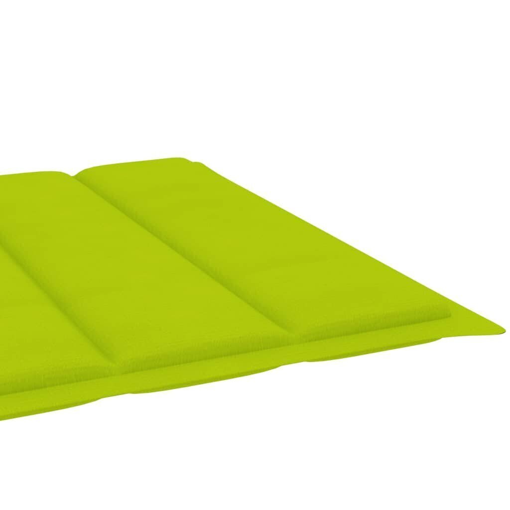 Sauļošanās krēsla matracis vidaXL, 200x60x4 cm, spilgti zaļš cena un informācija | Krēslu paliktņi | 220.lv
