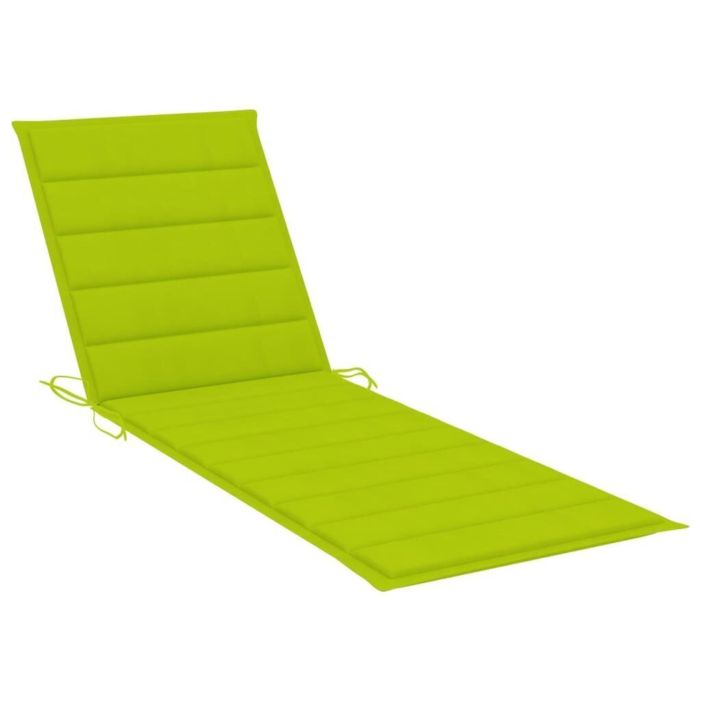 Sauļošanās krēsla matracis vidaXL, 200x60x4 cm, spilgti zaļš цена и информация | Krēslu paliktņi | 220.lv