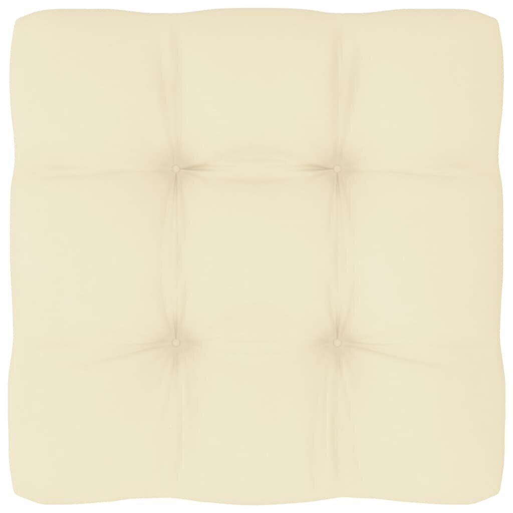 Palešu dīvāna matracis vidaXL, 50x50x10 cm, krēmkrāsa cena un informācija | Krēslu paliktņi | 220.lv