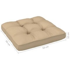 Palešu dīvāna matracis vidaXL, 50x50x10 cm, bēšs cena un informācija | Krēslu paliktņi | 220.lv