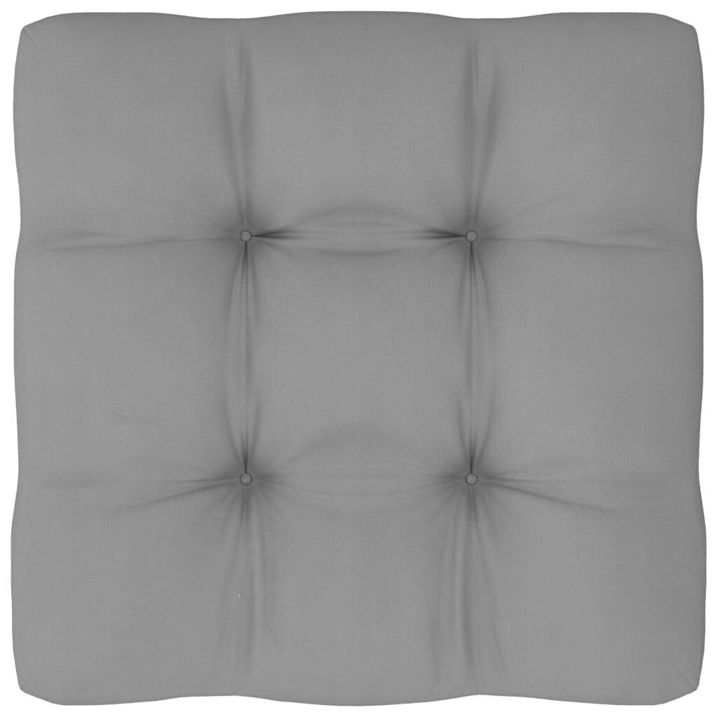 Palešu dīvāna matracis vidaXL, 60x60x10 cm, pelēks cena un informācija | Krēslu paliktņi | 220.lv