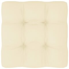 Palešu dīvāna matracis vidaXL, 60x60x10 cm, krēmkrāsa cena un informācija | Krēslu paliktņi | 220.lv