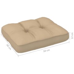 Palešu dīvāna matracis vidaXL, 50x40x10 cm, bēšs cena un informācija | Krēslu paliktņi | 220.lv