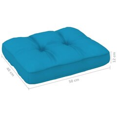 Palešu dīvāna matracis vidaXL, 50x40x10 cm, zils cena un informācija | Krēslu paliktņi | 220.lv