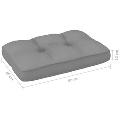 Palešu dīvāna matracis vidaXL, 60x40x10 cm, pelēks cena un informācija | Krēslu paliktņi | 220.lv