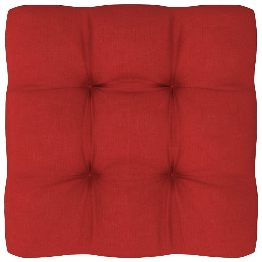 Palešu dīvāna spilvens vidaXL, 58x58x10 cm, sarkans cena un informācija | Krēslu paliktņi | 220.lv