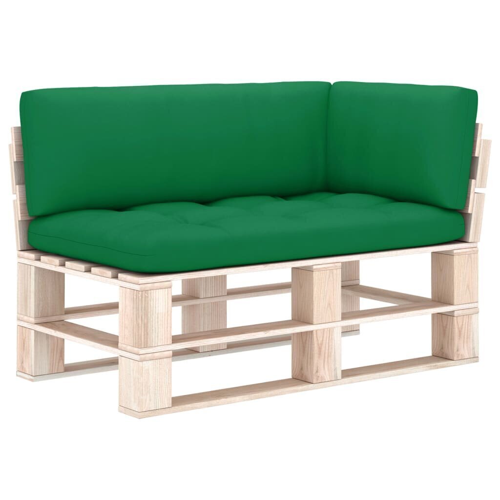Palešu dīvānu matrači vidaXL, 3 gab., zaļi cena un informācija | Krēslu paliktņi | 220.lv