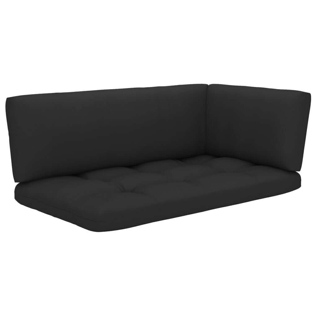 Palešu dīvānu matrači vidaXL, 3 gab., melni cena un informācija | Krēslu paliktņi | 220.lv