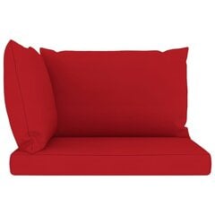 Palešu dīvānu matrači vidaXL, 3 gab., sarkani cena un informācija | Krēslu paliktņi | 220.lv