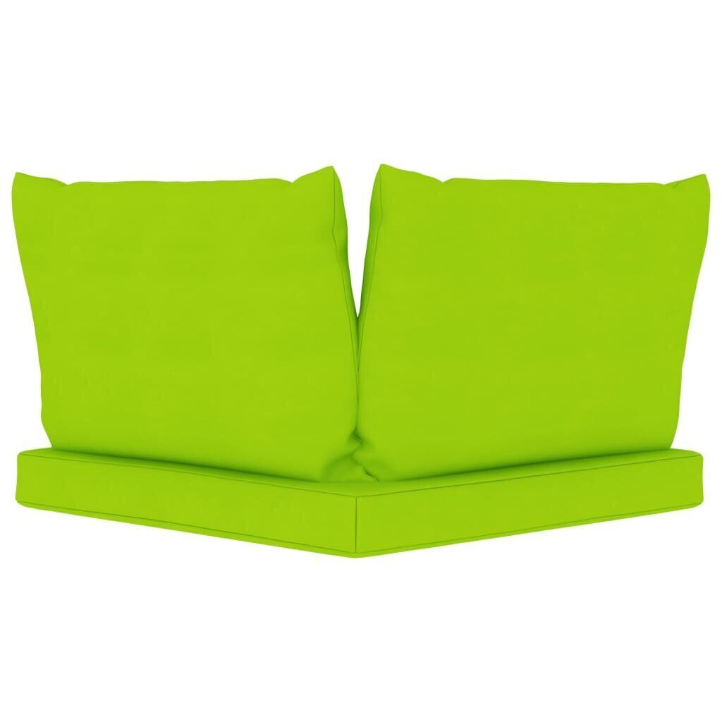 Palešu dīvānu matrači vidaXL, 3 gab., spilgti zaļi cena un informācija | Krēslu paliktņi | 220.lv