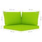 Palešu dīvānu matrači vidaXL, 3 gab., spilgti zaļi cena un informācija | Krēslu paliktņi | 220.lv