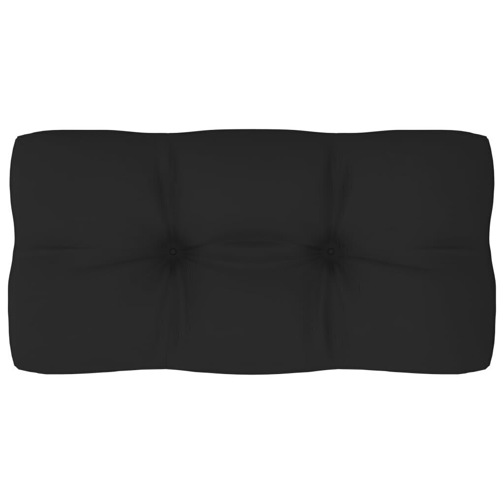 Palešu dīvāna spilvens vidaXL, 80x40x10 cm, melns цена и информация | Krēslu paliktņi | 220.lv