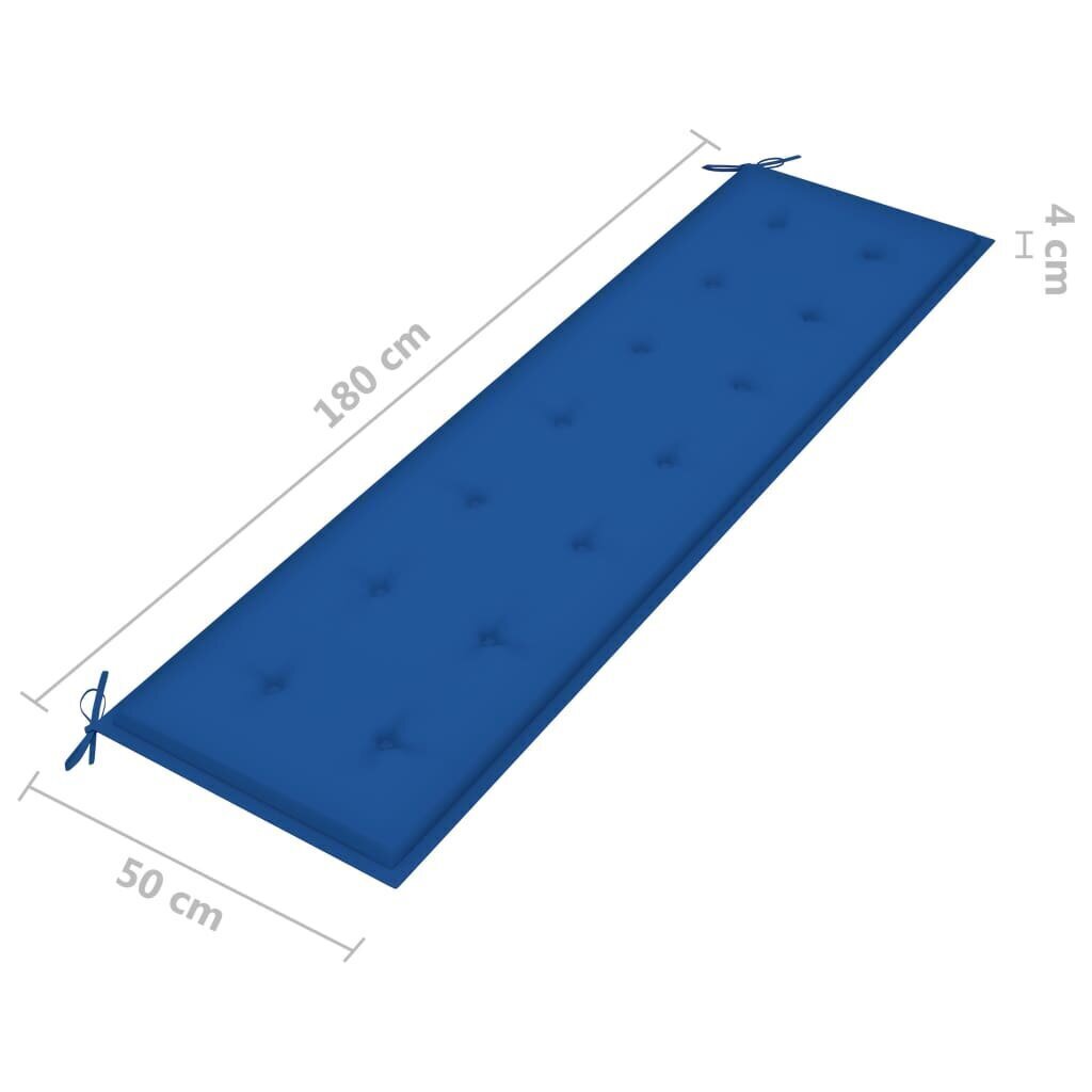 Dārza sola matracis vidaXL, 180x50x4 cm, koši zils cena un informācija | Krēslu paliktņi | 220.lv