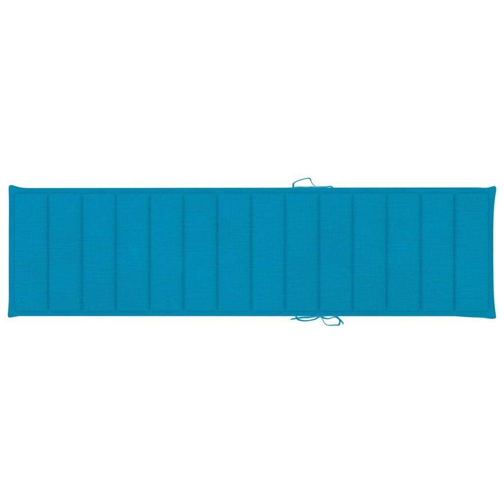 Sauļošanās krēsla matracis vidaXL, 200x50x4 cm, zils cena un informācija | Krēslu paliktņi | 220.lv