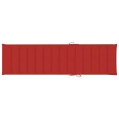 Sauļošanās krēsla matracis vidaXL, 200x50x4 cm, sarkans цена и информация | Подушки, наволочки, чехлы | 220.lv