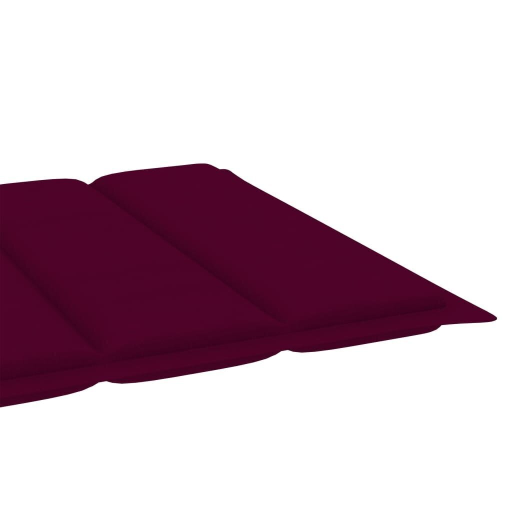 Sauļošanās krēsla matracis vidaXL, 200x50x4 cm, vīnsarkans cena un informācija | Krēslu paliktņi | 220.lv