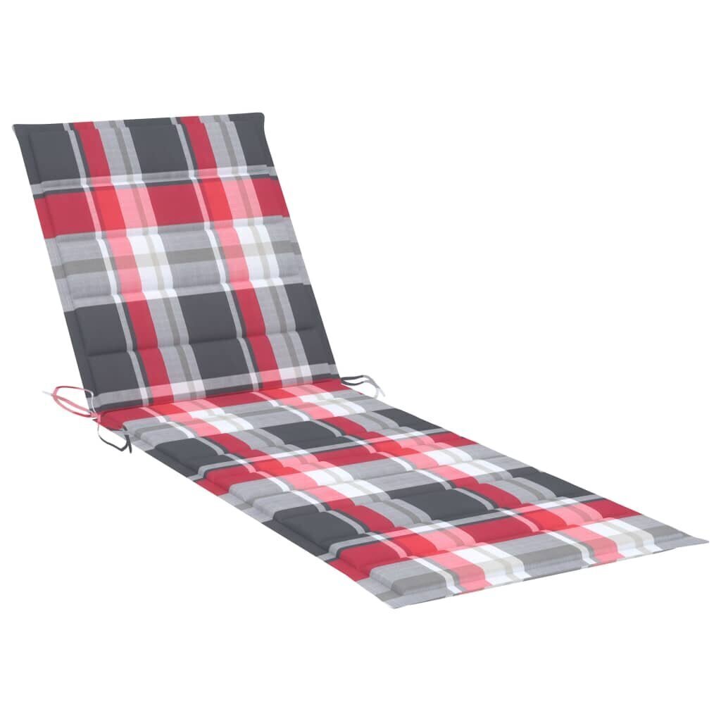 Sauļošanās krēsla matracis vidaXL, 200x60x4 cm, sarkans цена и информация | Krēslu paliktņi | 220.lv